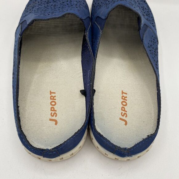 Jsport Women's Navy Floral Laser Cut Slip On Mule Sneaker Size 8 - Picture 7 of 7